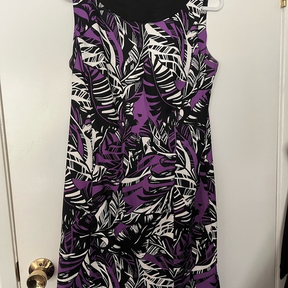 Alyx Black and Purple Leaf Print Dress - Picture 6 of 12